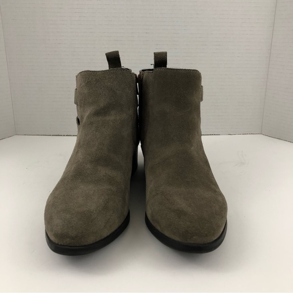 Sole Society Boots Women 9.5 Taupe HALA Ankle Leather Buckles Shoes - Picture 4 of 13